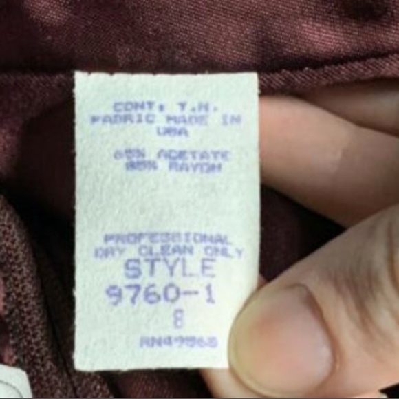 Vintage Victor Costa Burgundy Cocktail Dress - Picture 6 of 6